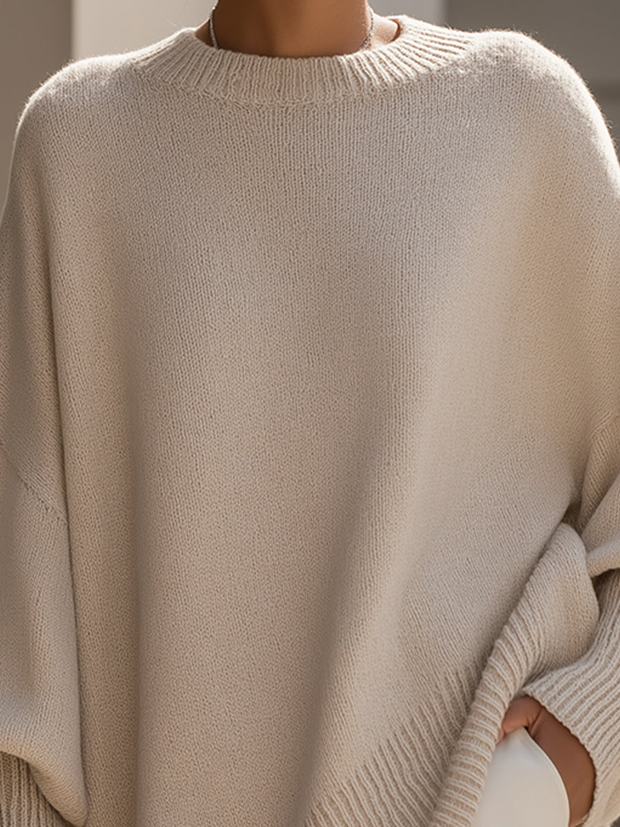Jennifer | Jersey oversize con drapeado y escote amplio