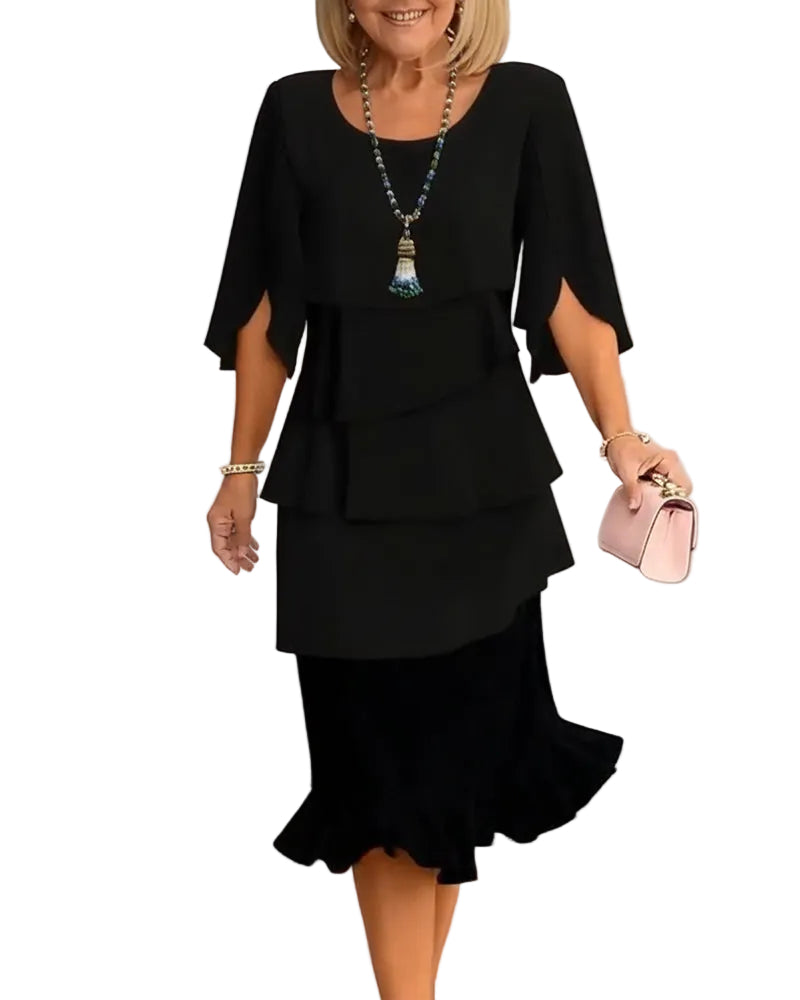 Patricia | Elegante vestido cómodo con volantes - Ana ruiz 