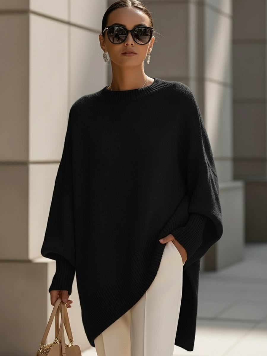 Jennifer | Jersey oversize con drapeado y escote amplio