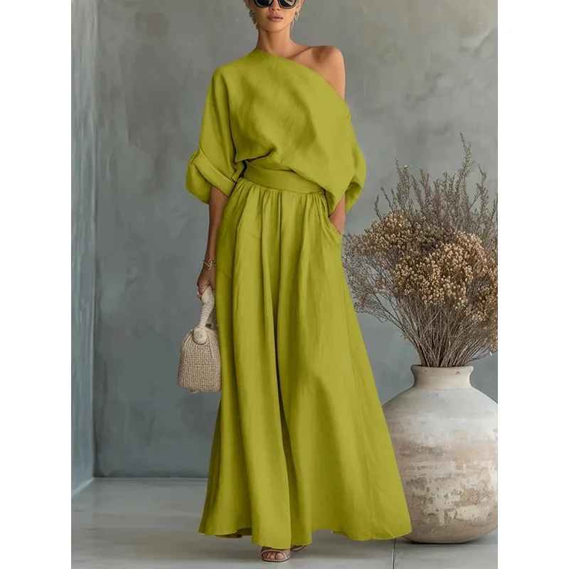 Lisa | Top suave de hombros descubiertos y pantalones tapered - Ana ruiz 