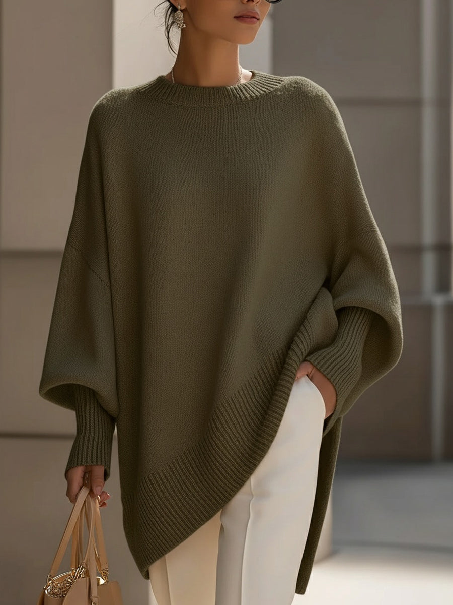 Jennifer | Jersey oversize con drapeado y escote amplio