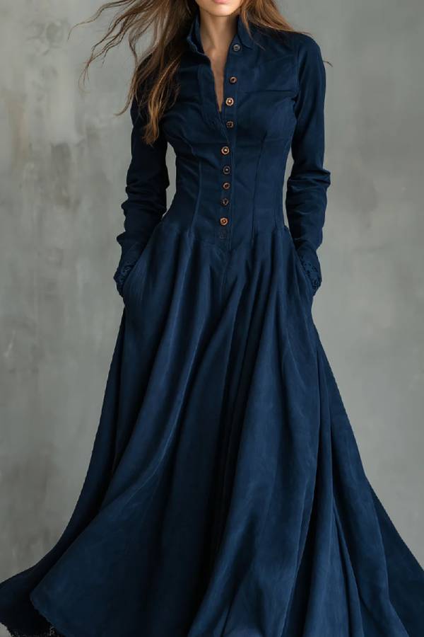 Zendaya | Vestido maxi con cuello camisero - Ana ruiz 