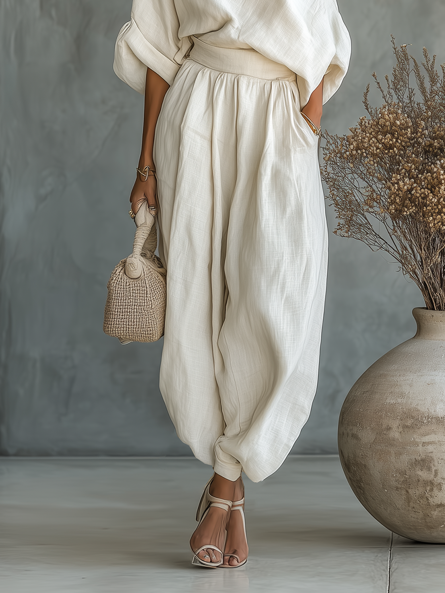 Lisa | Top suave de hombros descubiertos y pantalones tapered - Ana ruiz 