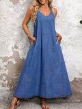 Delphine™ | Vestido maxi de mezclilla