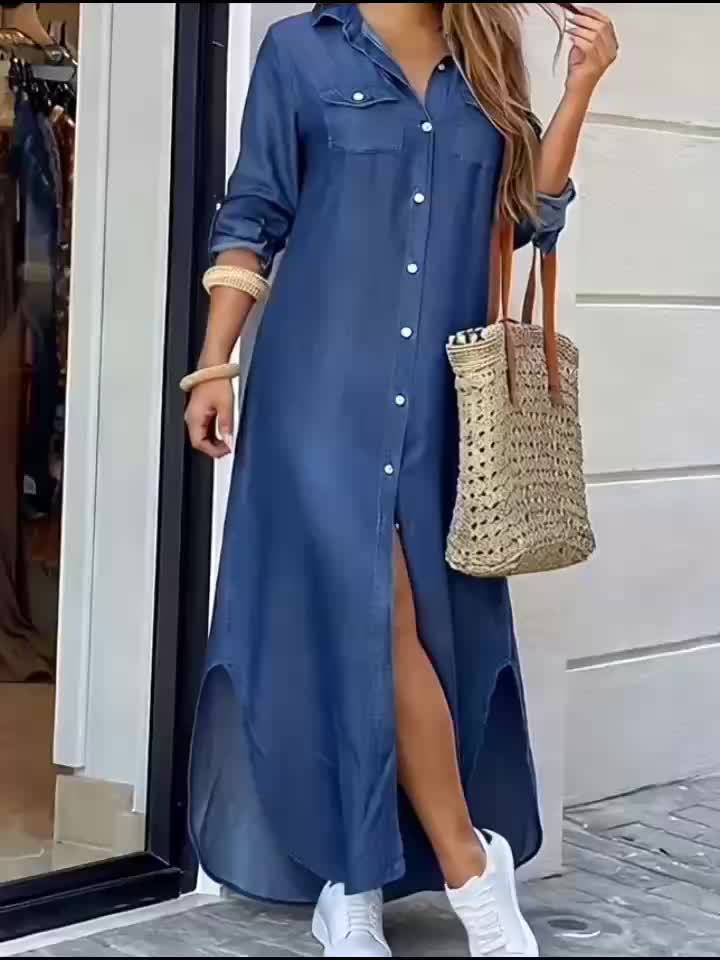 Harper™ | Vestido camisero de denim