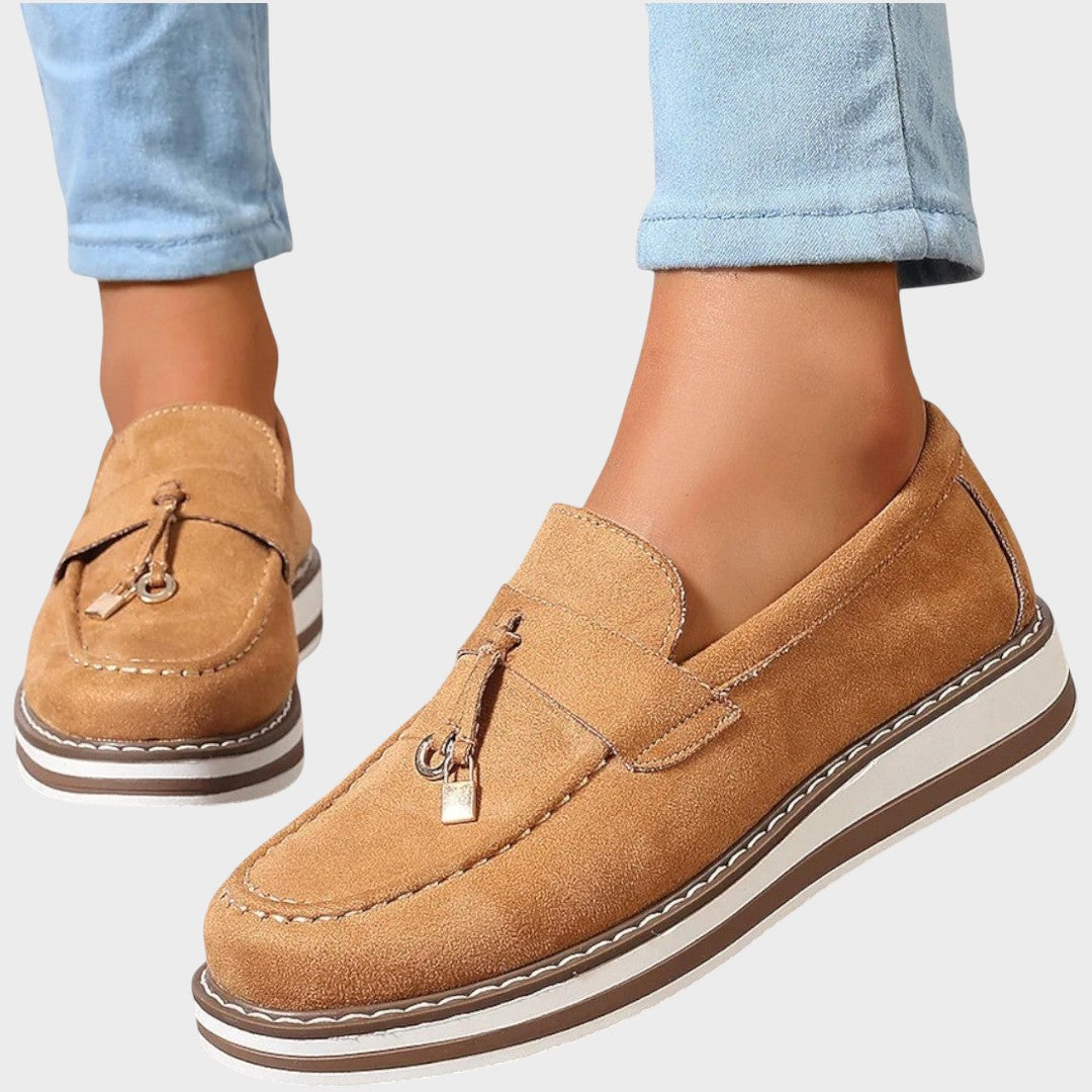 Halo | Mocasines de Gamuza con Punta Redonda - Ana ruiz 