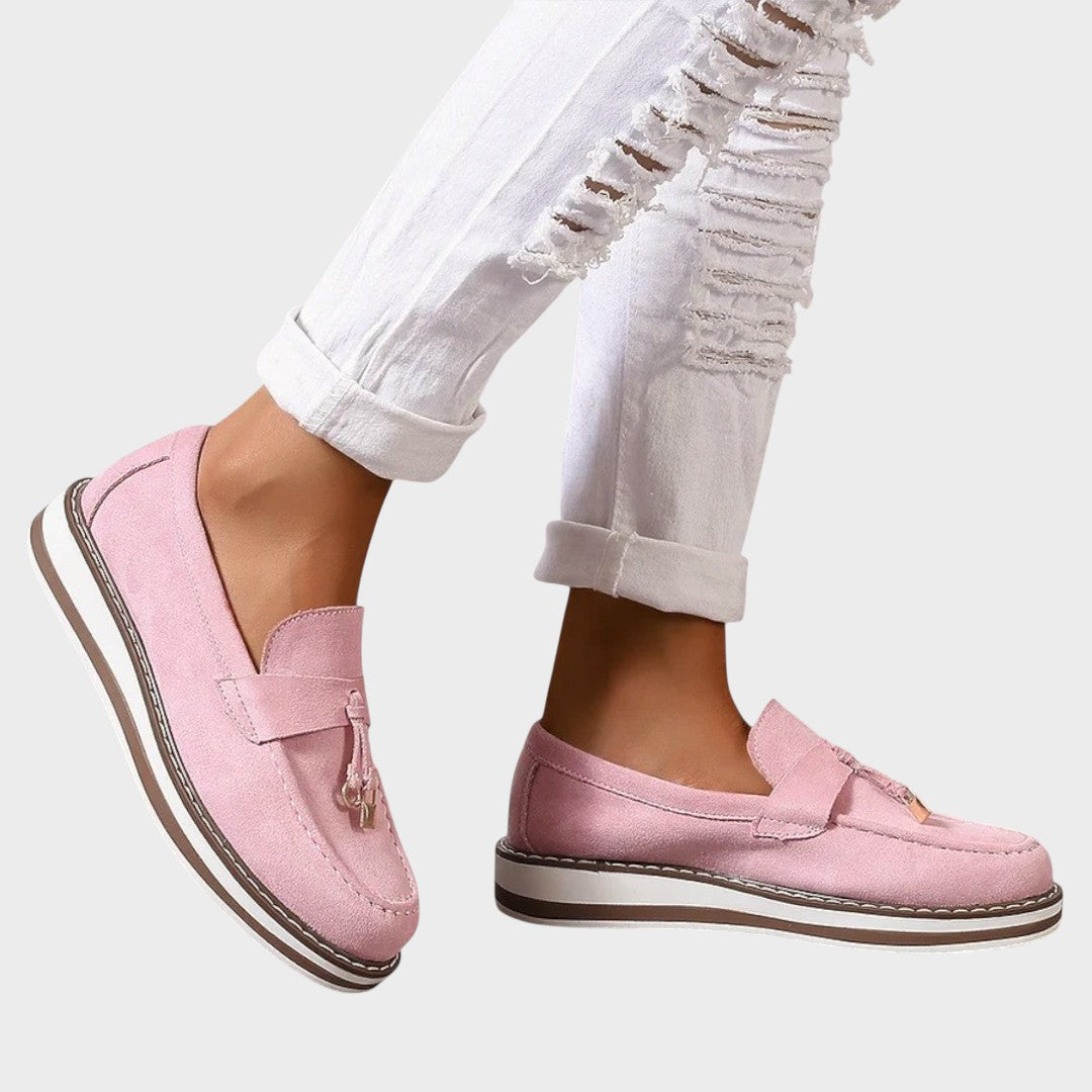 Halo | Mocasines de Gamuza con Punta Redonda - Ana ruiz 