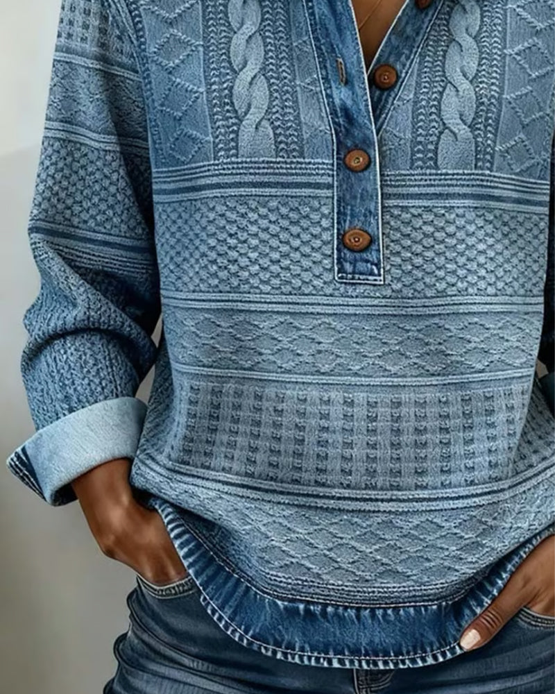 Raquel - Camisa texturizada con tapeta de botones - Ana ruiz 