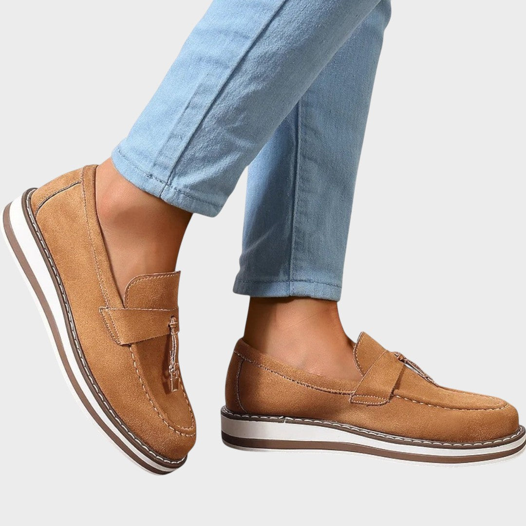 Halo | Mocasines de Gamuza con Punta Redonda - Ana ruiz 