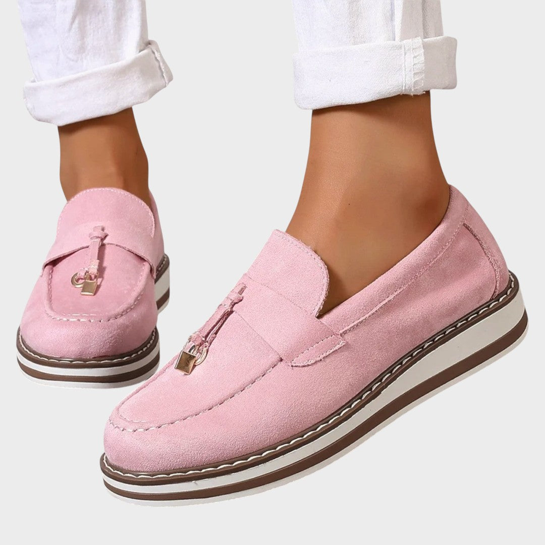 Halo | Mocasines de Gamuza con Punta Redonda - Ana ruiz 