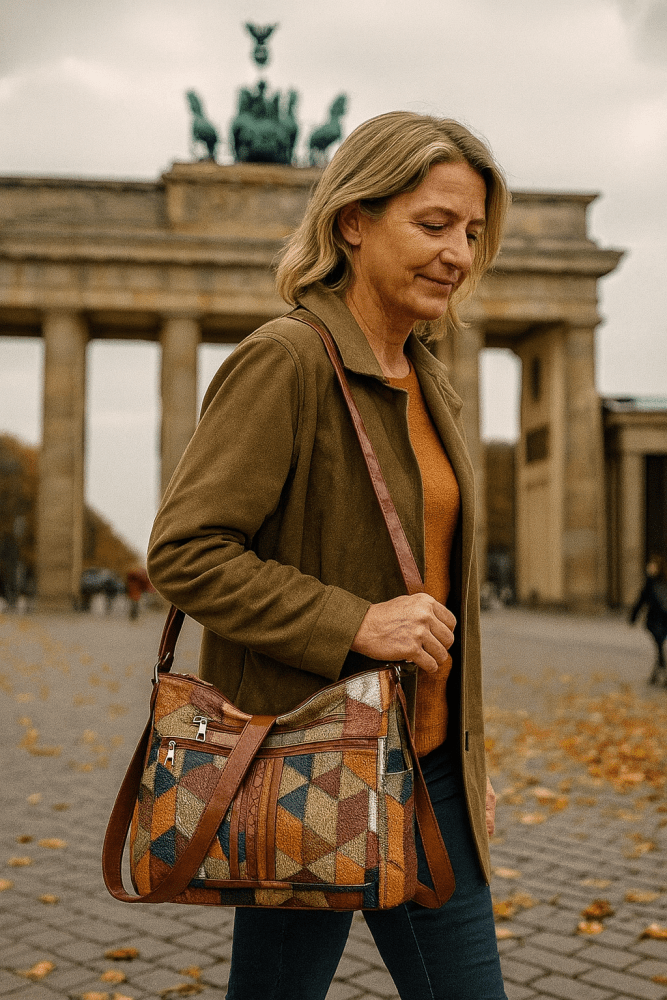 Laura | Bolso de mano de piel con mosaico - Ana ruiz 