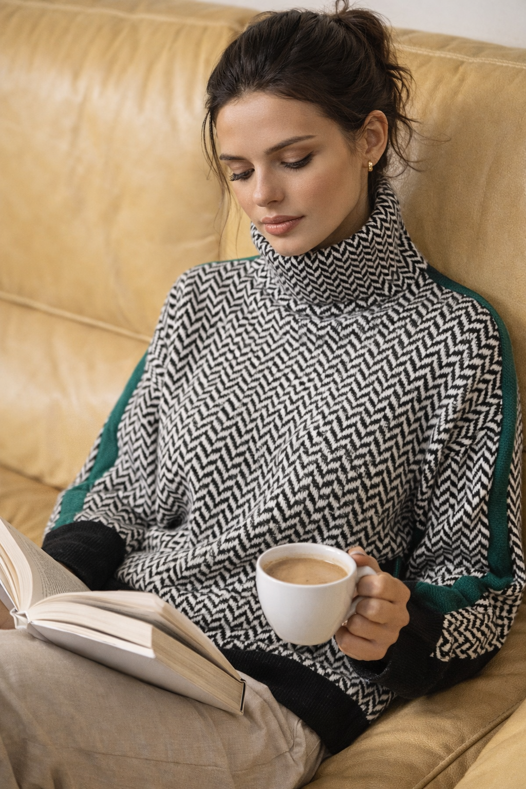 Aitana | Jersey de cuello alto con rayas en contraste - Ana ruiz 