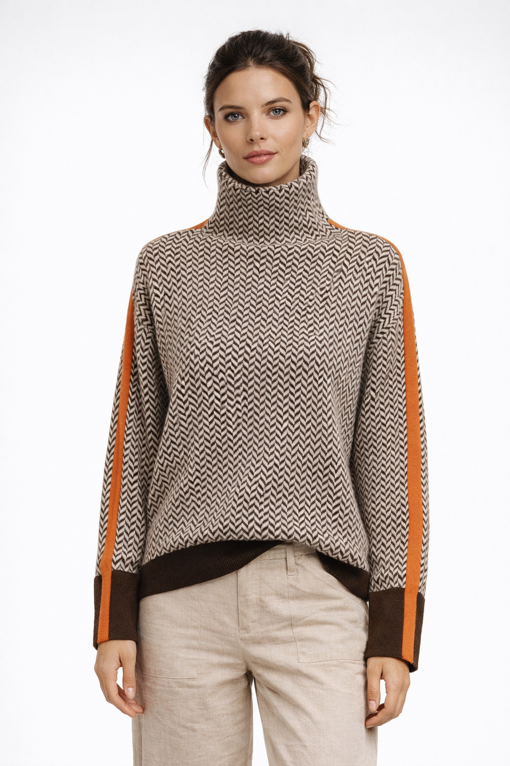 Aitana | Jersey de cuello alto con rayas en contraste - Ana ruiz 