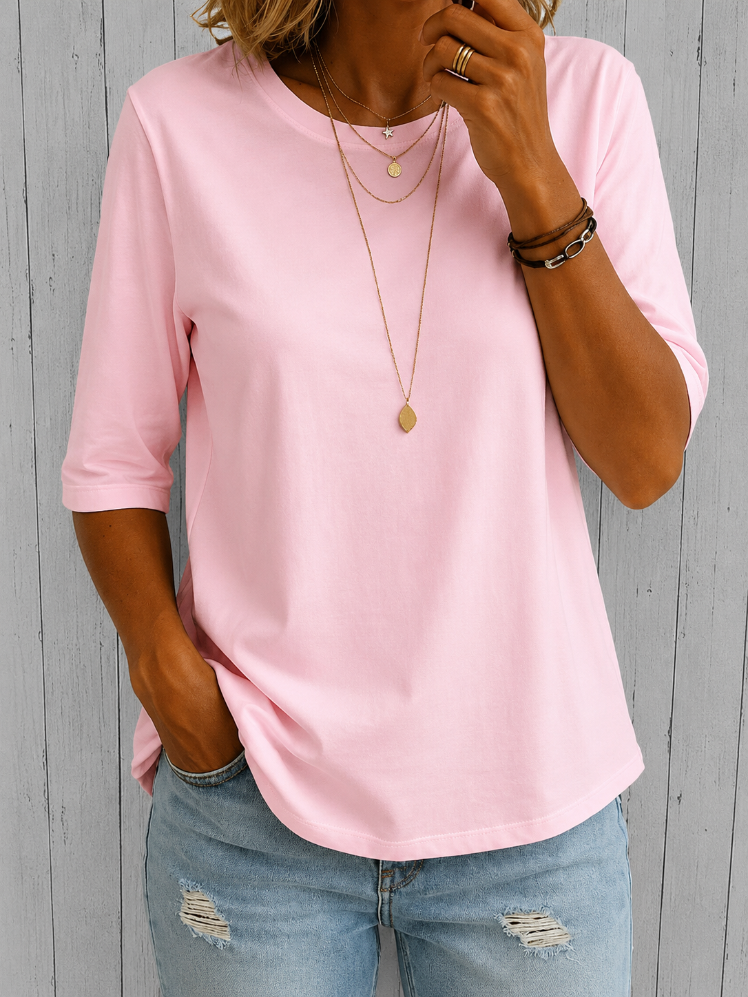 Lina | Camiseta Minimalista Premium que Disimula Brazos