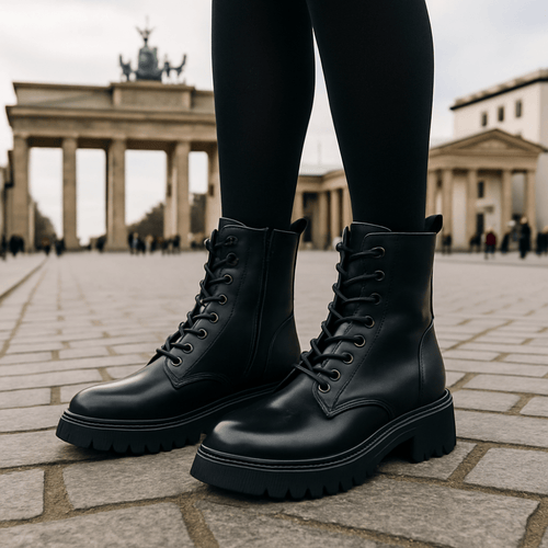 Andrea | botas de invierno de cuero negro