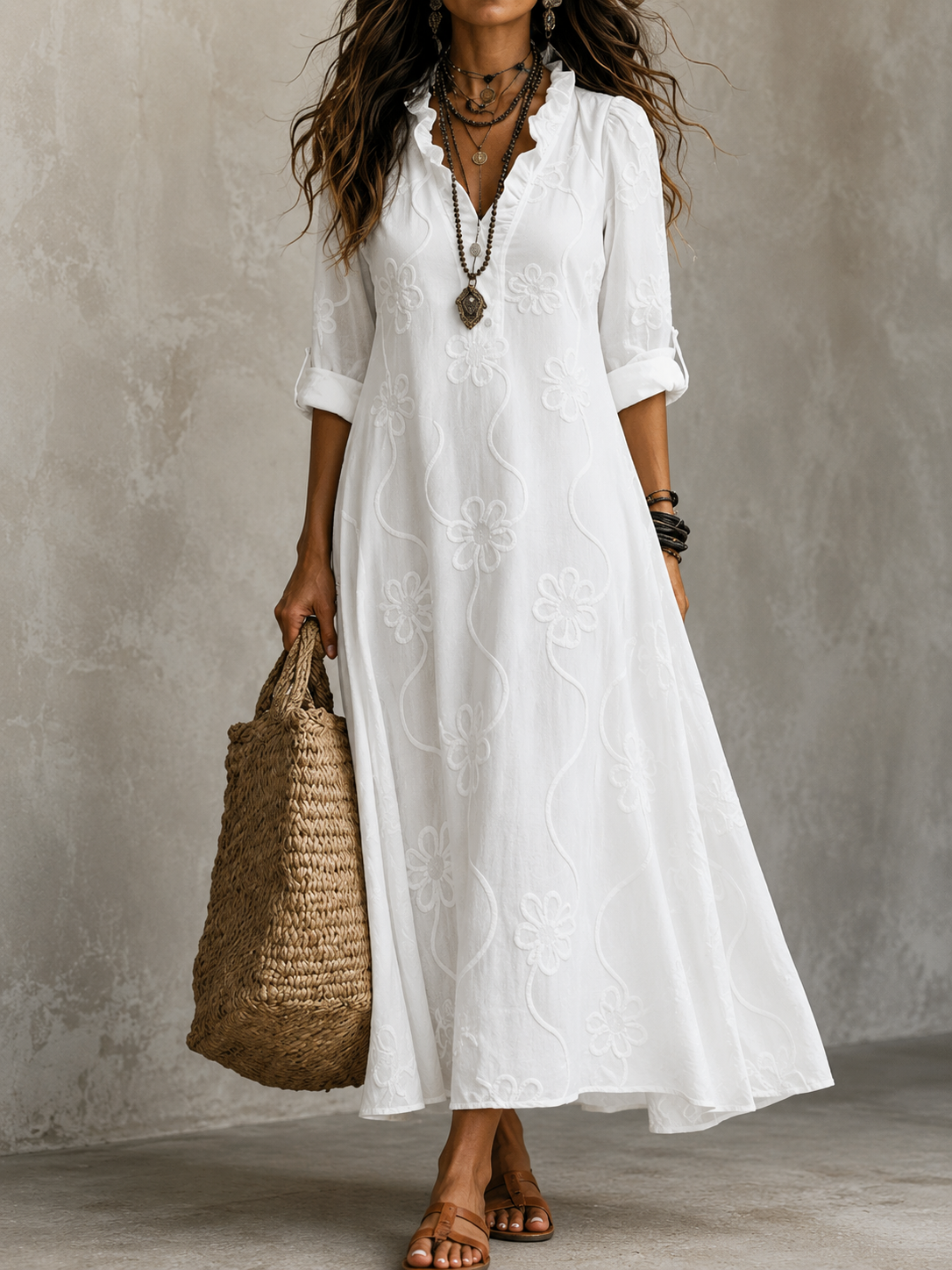 Carol | Vestido maxi confort floral de verano - Ana Ruiz