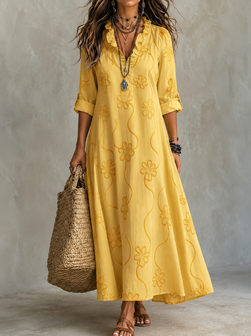 Carol | Vestido maxi confort floral de verano - Ana ruiz 
