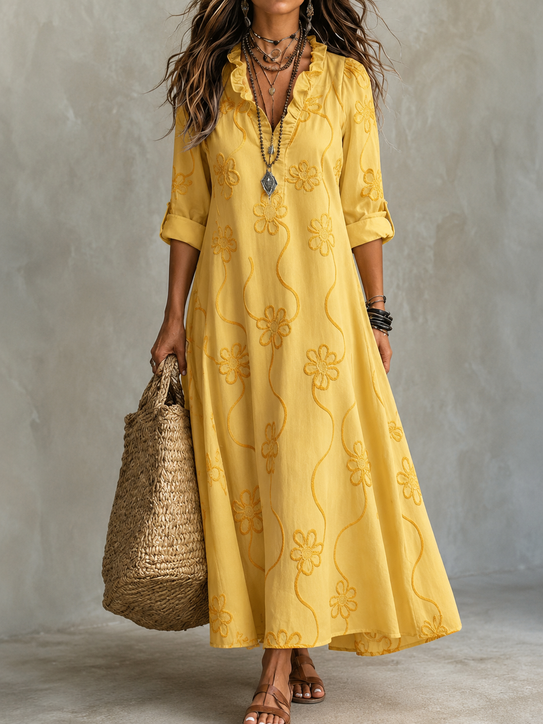 Carol | Vestido maxi confort floral de verano - Ana Ruiz