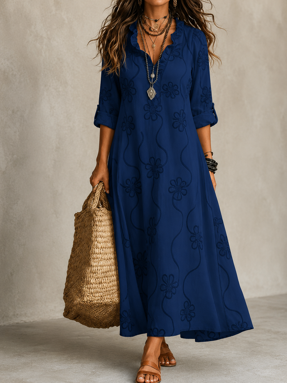 Carol | Vestido maxi confort floral de verano - Ana Ruiz