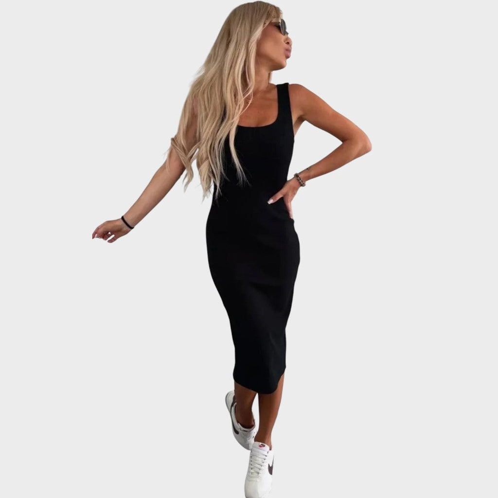Karin | Conjunto de Vestido Midi Y Chaqueta Bomber De Canalé - Ana ruiz 