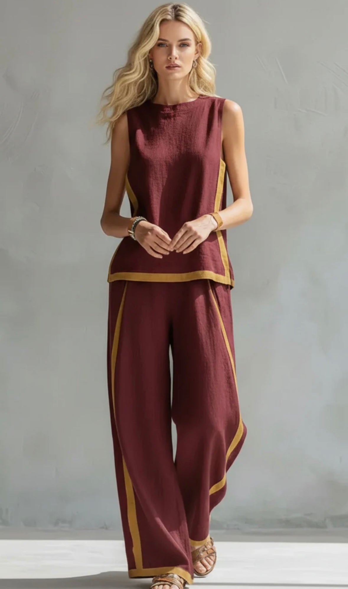 Leila | Elegante traje de algodón y lino - Ana ruiz 