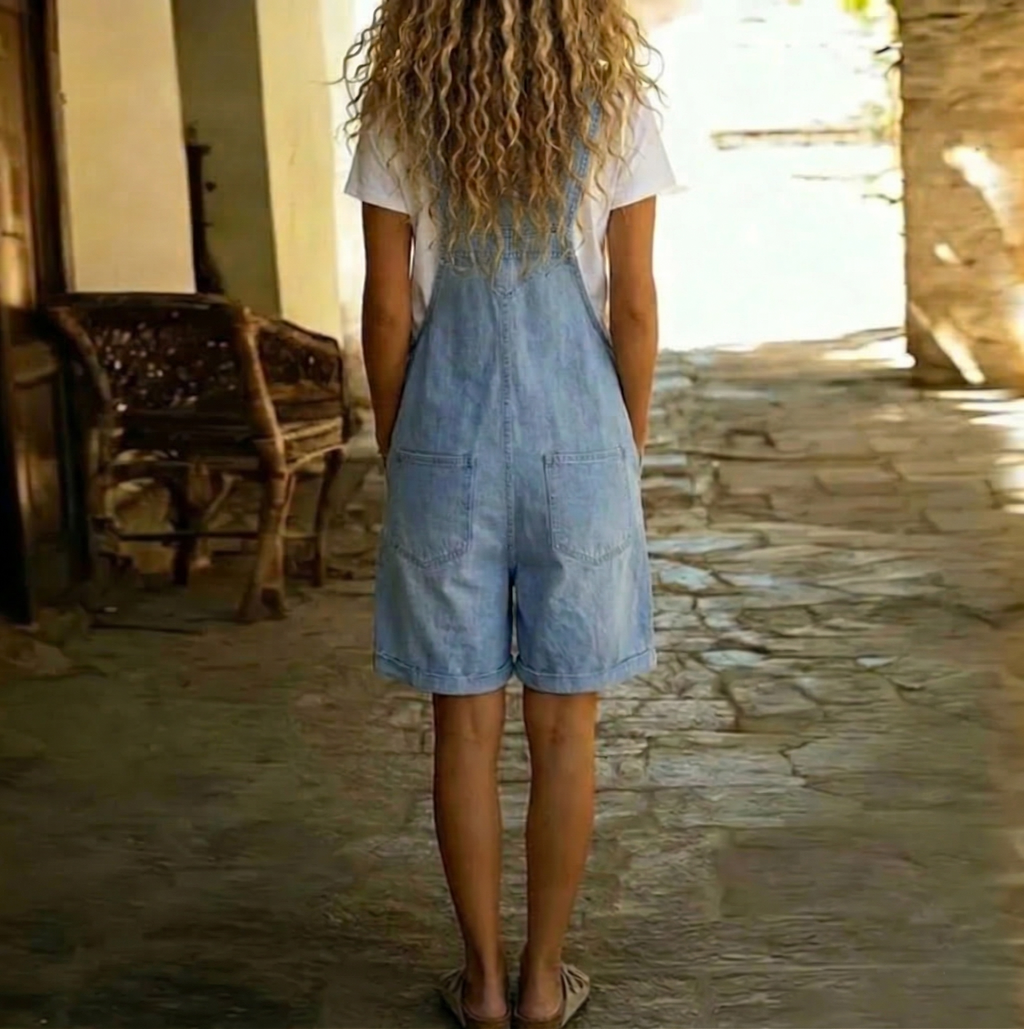 Clara | Peto corto de mezclilla lavado vintage