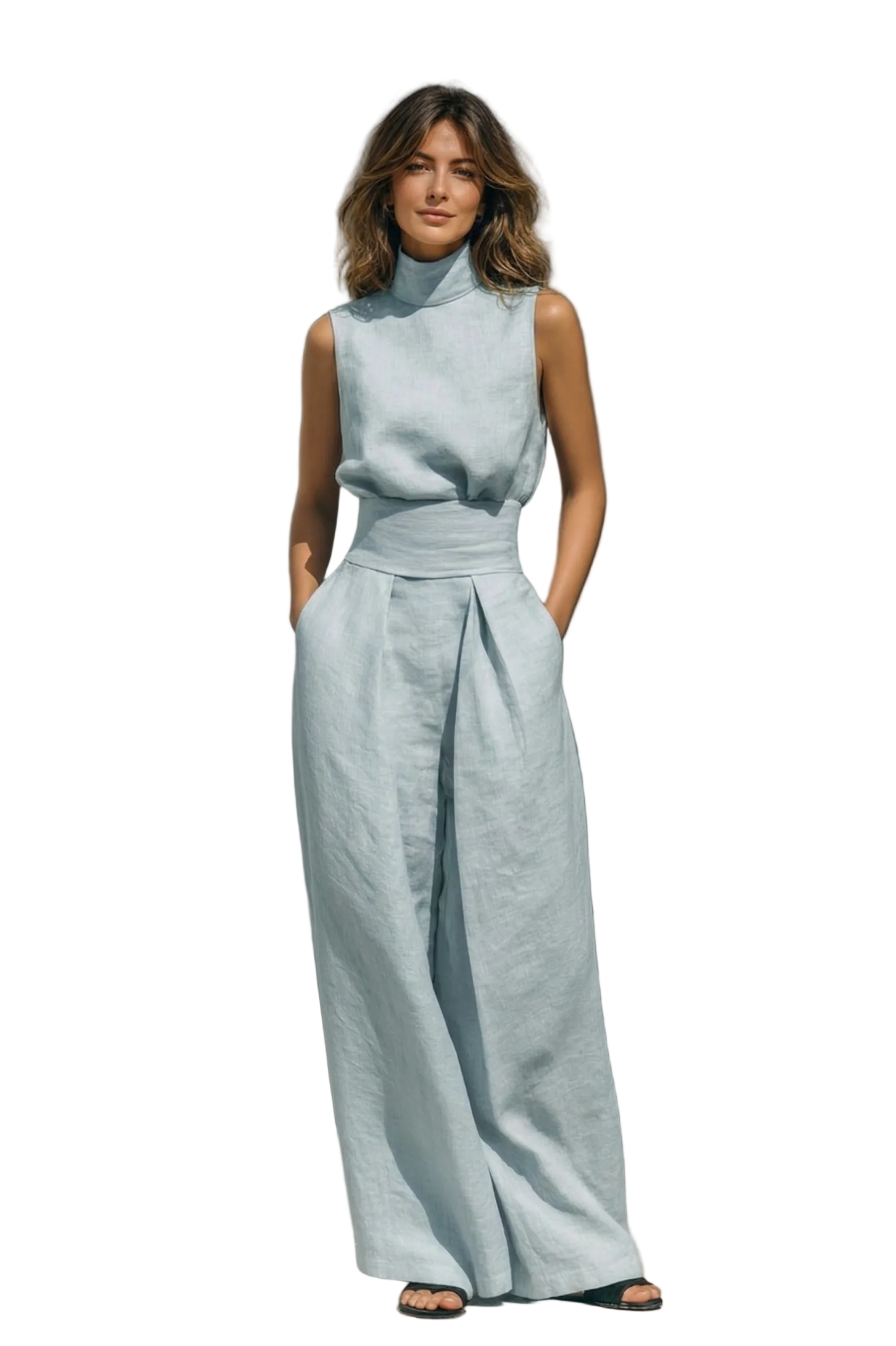 Elissa l Conjunto minimalista de camiseta sin mangas y pantalón - Ana ruiz 