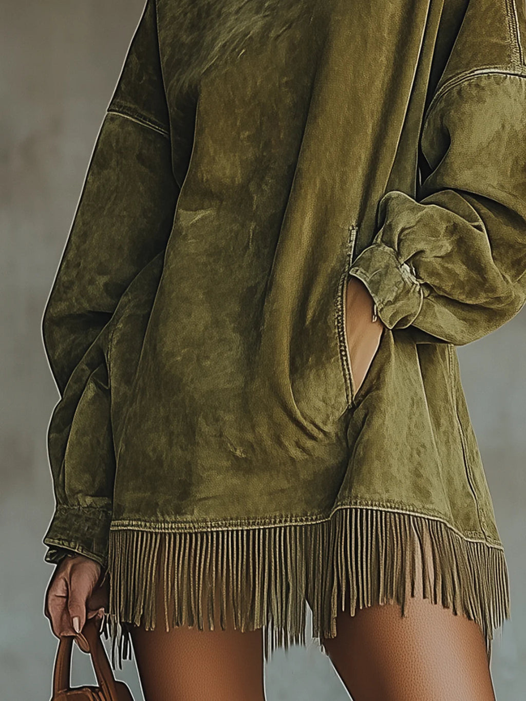 Sheri | Vestido elegante con sutiles flecos - Ana ruiz 
