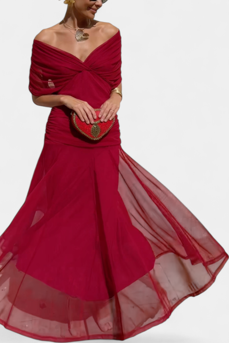Alorda | Vestido largo floral con escote en V - Ana ruiz 