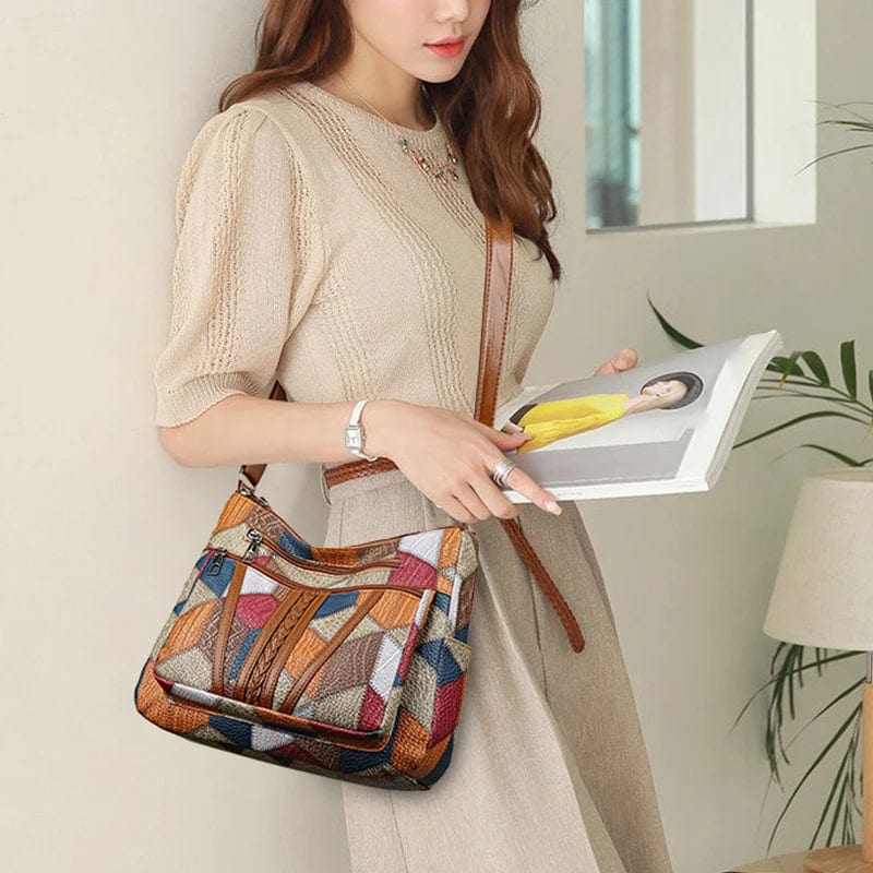 Laura | Bolso de mano de piel con mosaico - Ana ruiz 