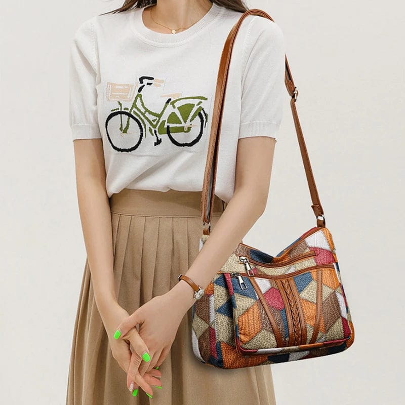 Laura | Bolso de mano de piel con mosaico - Ana ruiz 