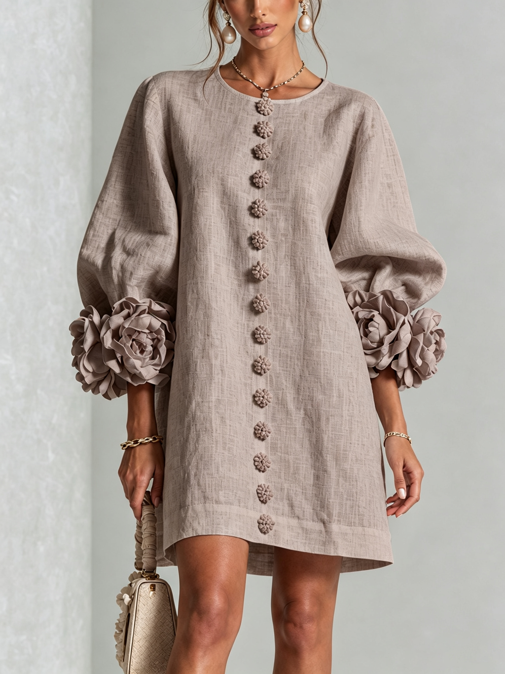 Rosalie | Vestido Mini con Detalle de Nudo en los Puños - Ana ruiz 