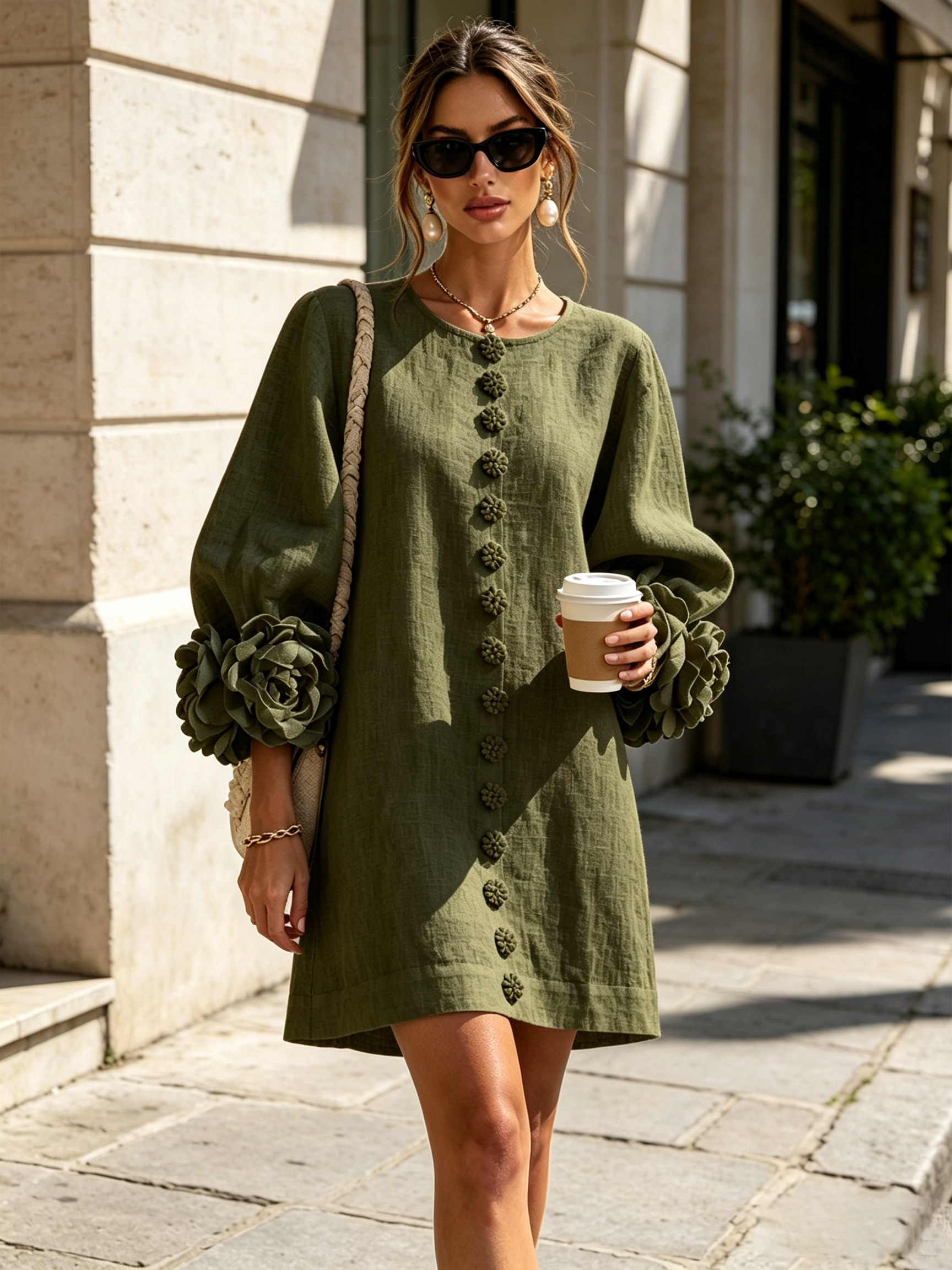 Rosalie | Vestido Mini con Detalle de Nudo en los Puños - Ana ruiz 
