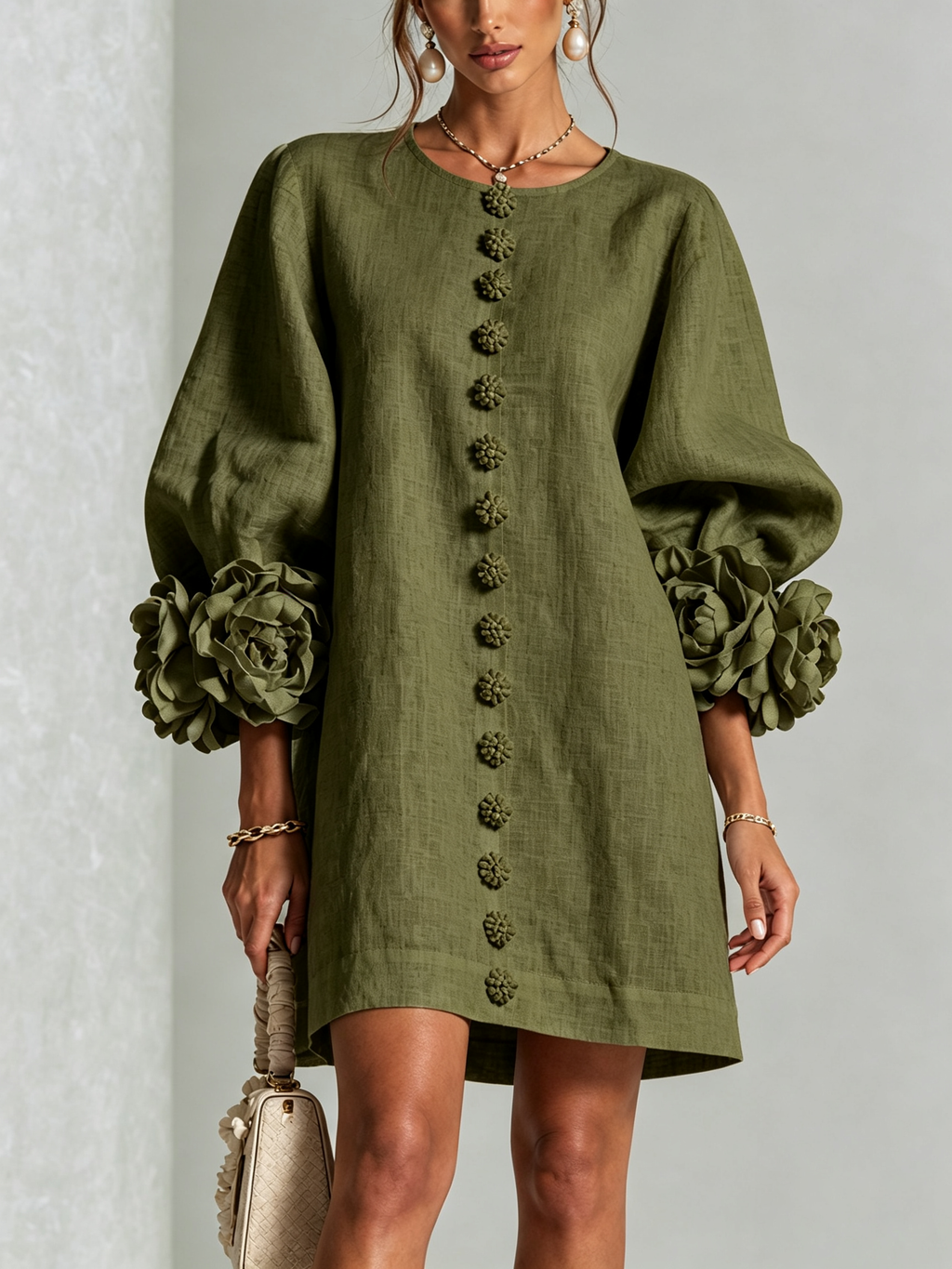 Rosalie | Vestido Mini con Detalle de Nudo en los Puños - Ana ruiz 