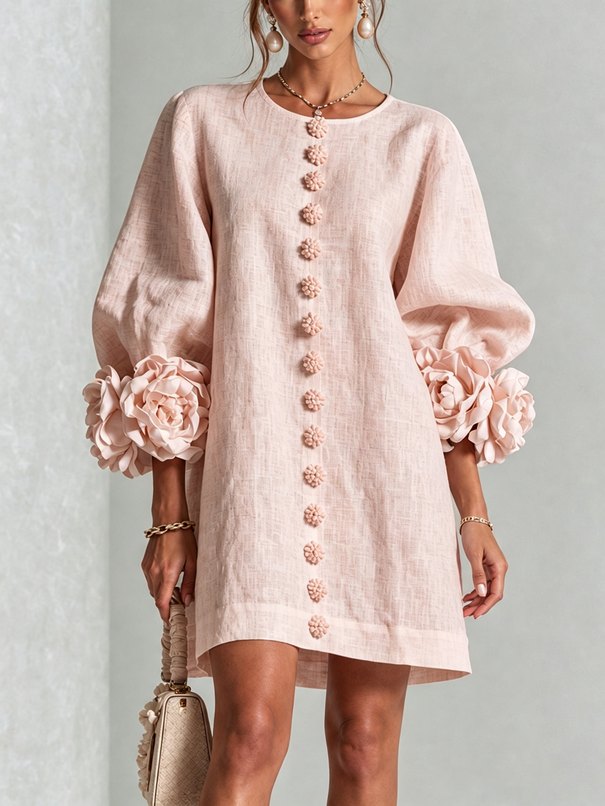 Rosalie | Vestido Mini con Detalle de Nudo en los Puños - Ana ruiz 