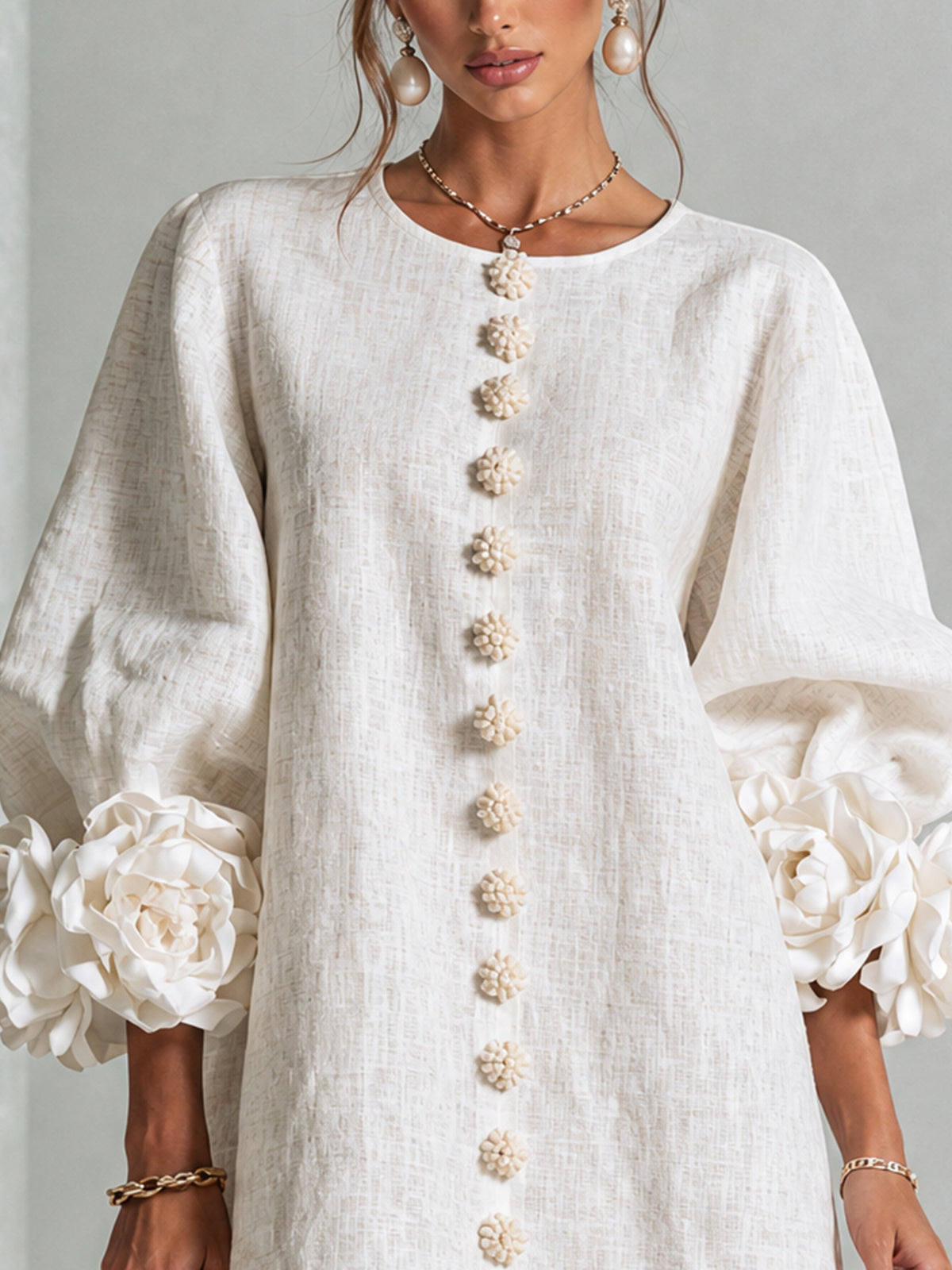 Rosalie | Vestido Mini con Detalle de Nudo en los Puños - Ana ruiz 