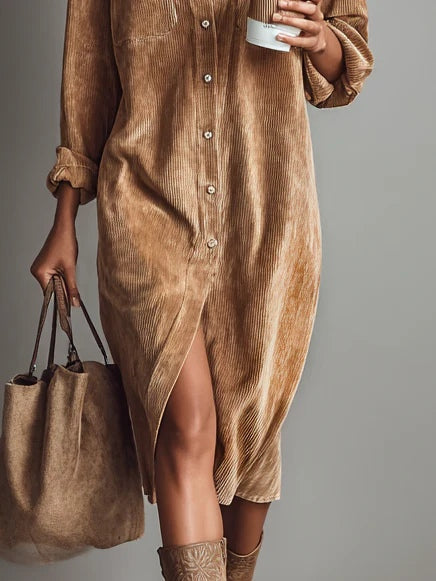 Estela | Vestido midi de pana - Ana ruiz 