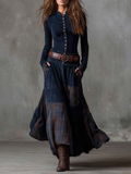 Vittoria | Vestido largo vintage azul marino (incluye cinturón) - Ana ruiz 
