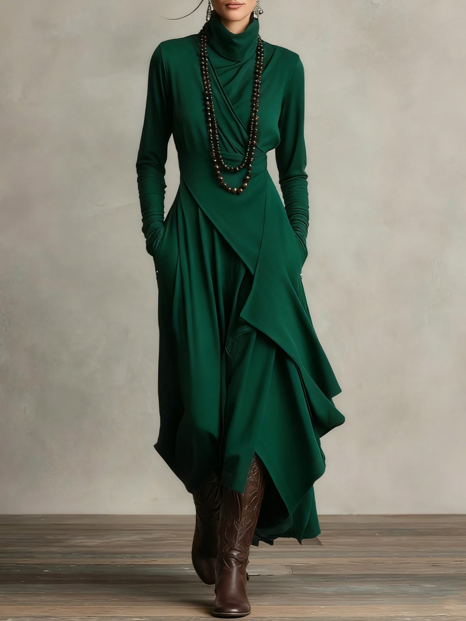 Malva | Vestido Maxi de Cuello Alto - Ana ruiz 