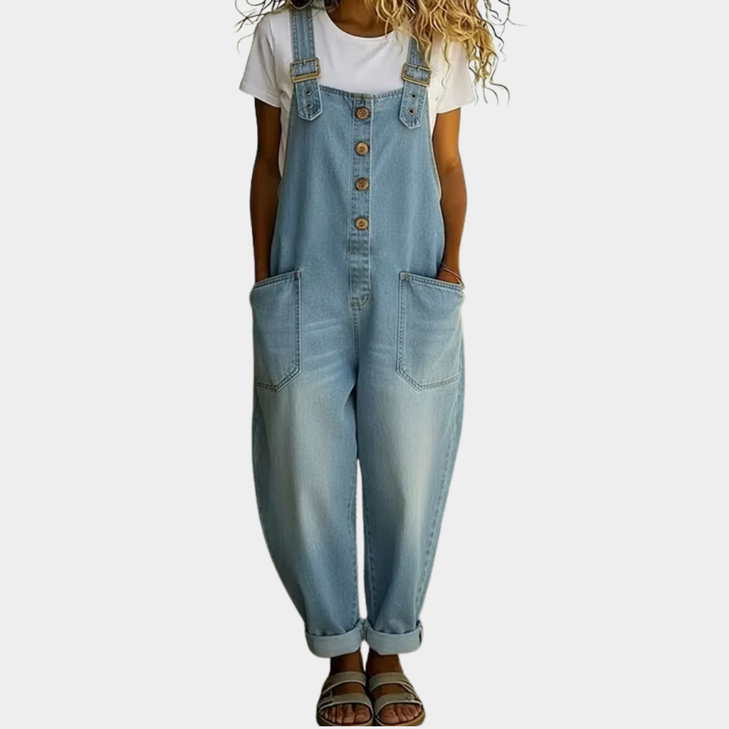 Mae | Overol vintage de denim de algodón con tirantes ajustables