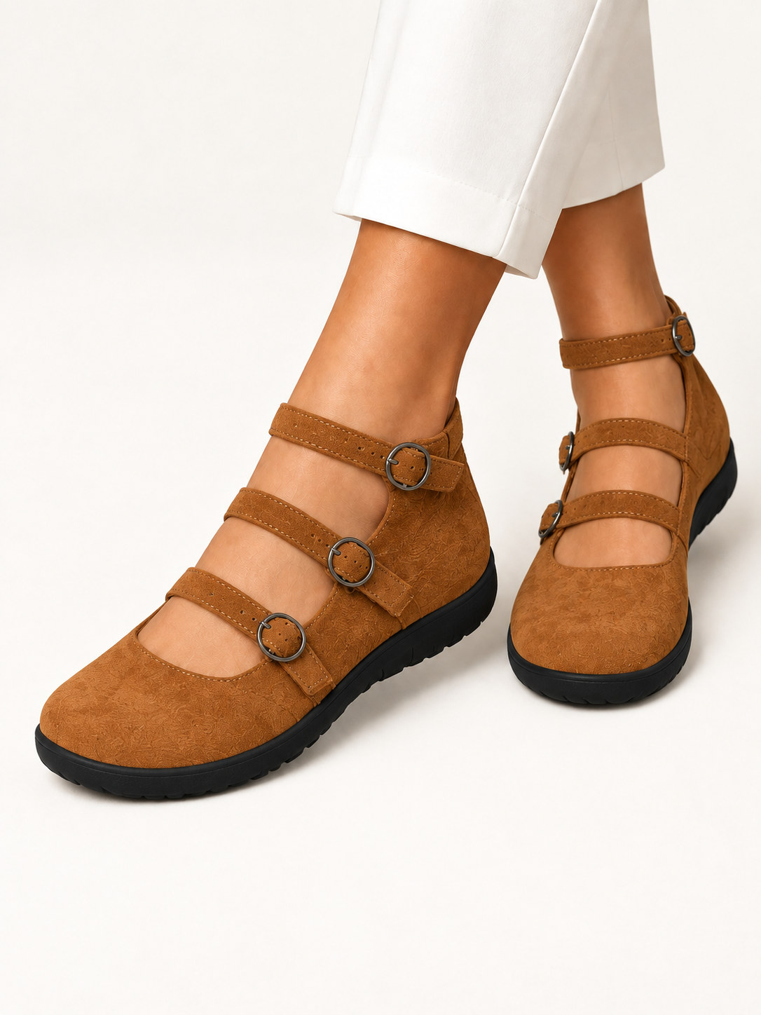 Annabel zapatos camel - vista de detalle en fondo crema premium