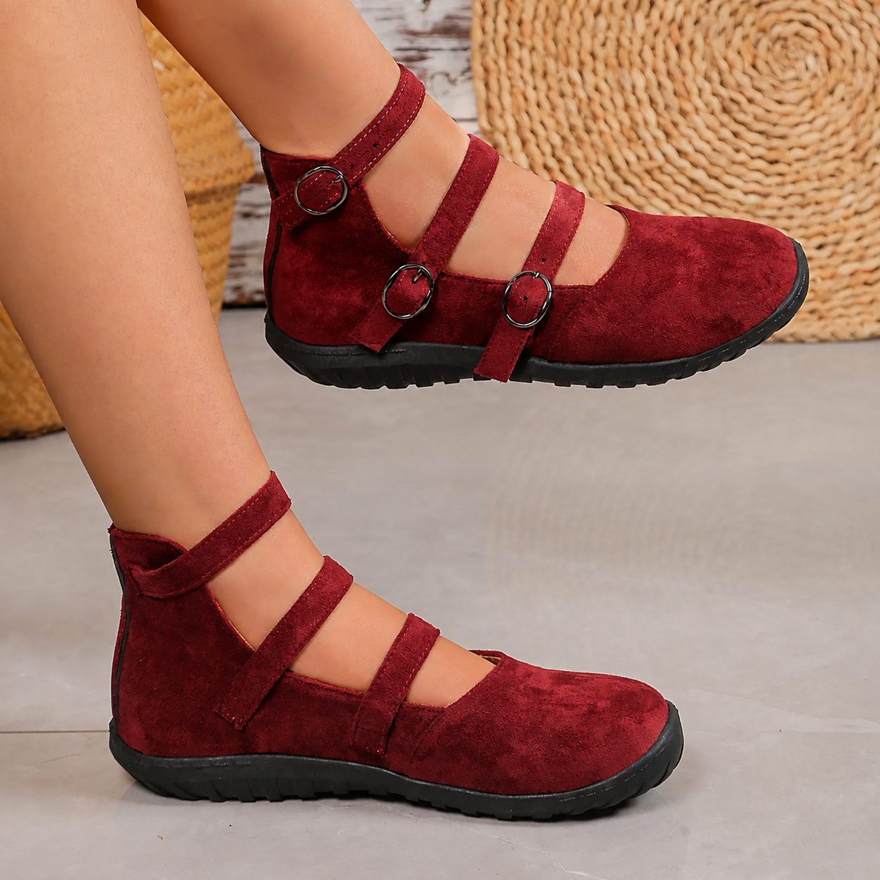Zapatos Annabel rojos - vista lateral