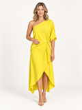 Camila | Vestido amarillo con modelo rubia - Ana Ruiz
