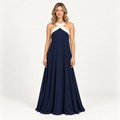 Carlotta — vestido maxi azul armonizado