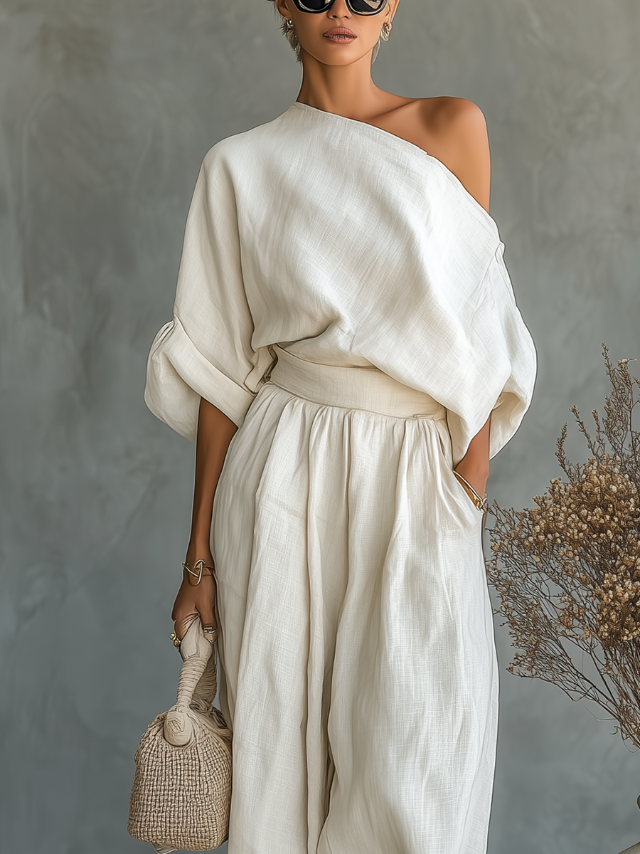 Lisa | Top suave de hombros descubiertos y pantalones tapered - Ana ruiz 