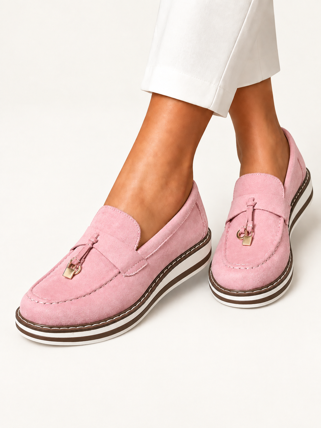 Halo | Mocasines de Gamuza con Punta Redonda en estudio premium - Ana Ruiz