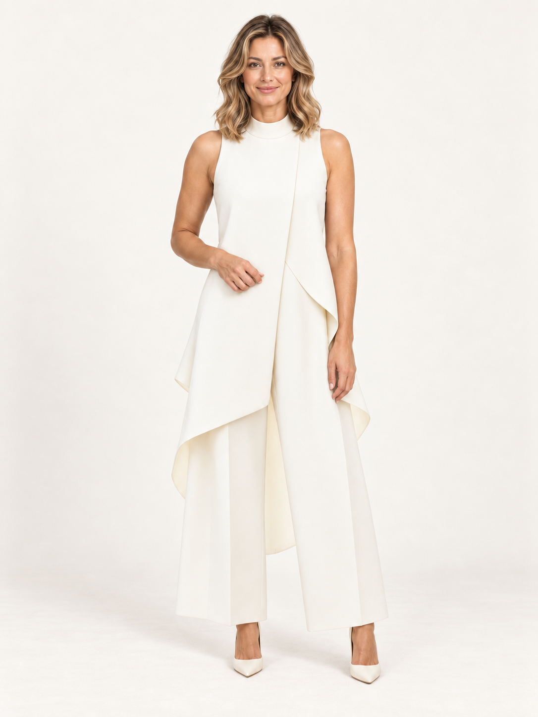Martina | Conjunto blanco con modelo rubia - Ana Ruiz