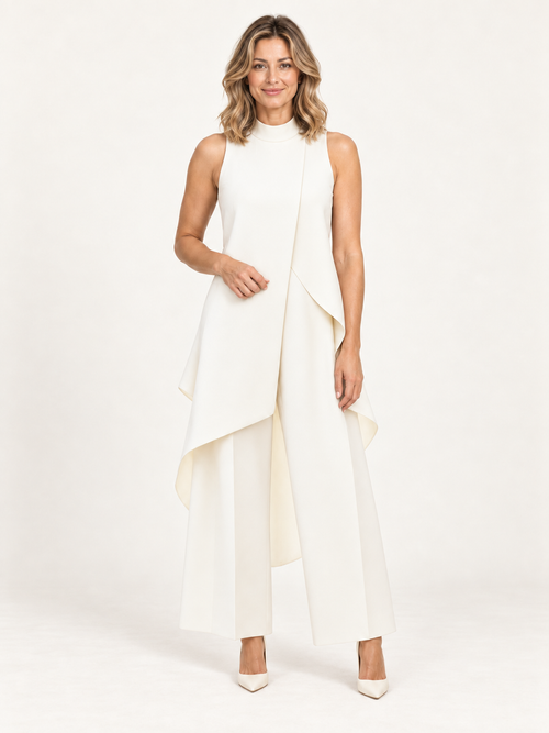 Martina | Conjunto blanco con modelo rubia - Ana Ruiz