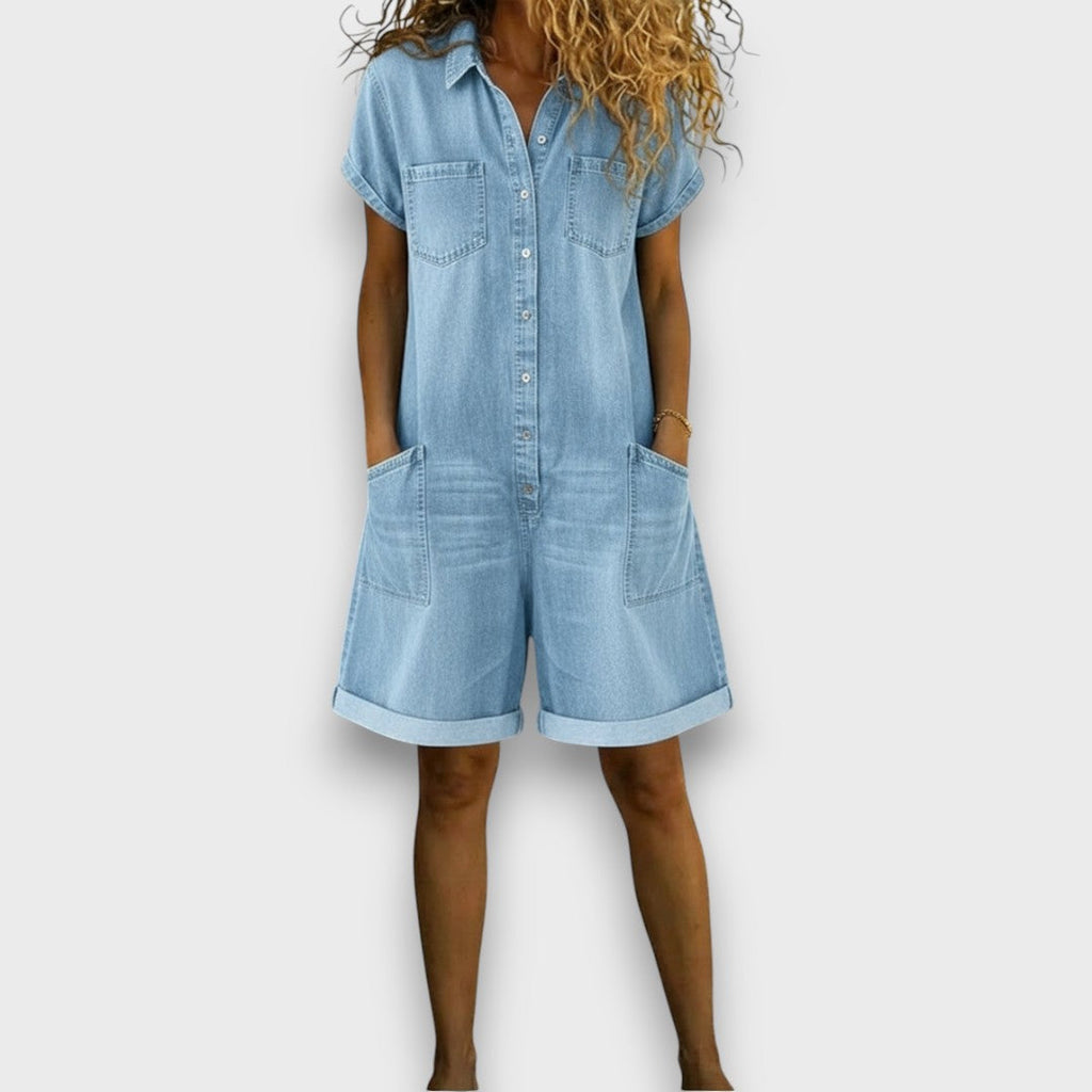 Joan | Peto corto de aspecto denim vintage