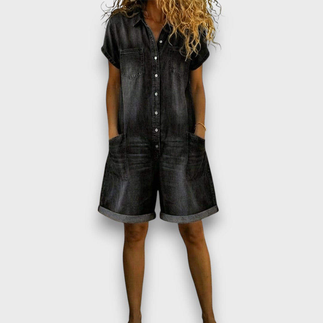 Joan | Peto corto de aspecto denim vintage